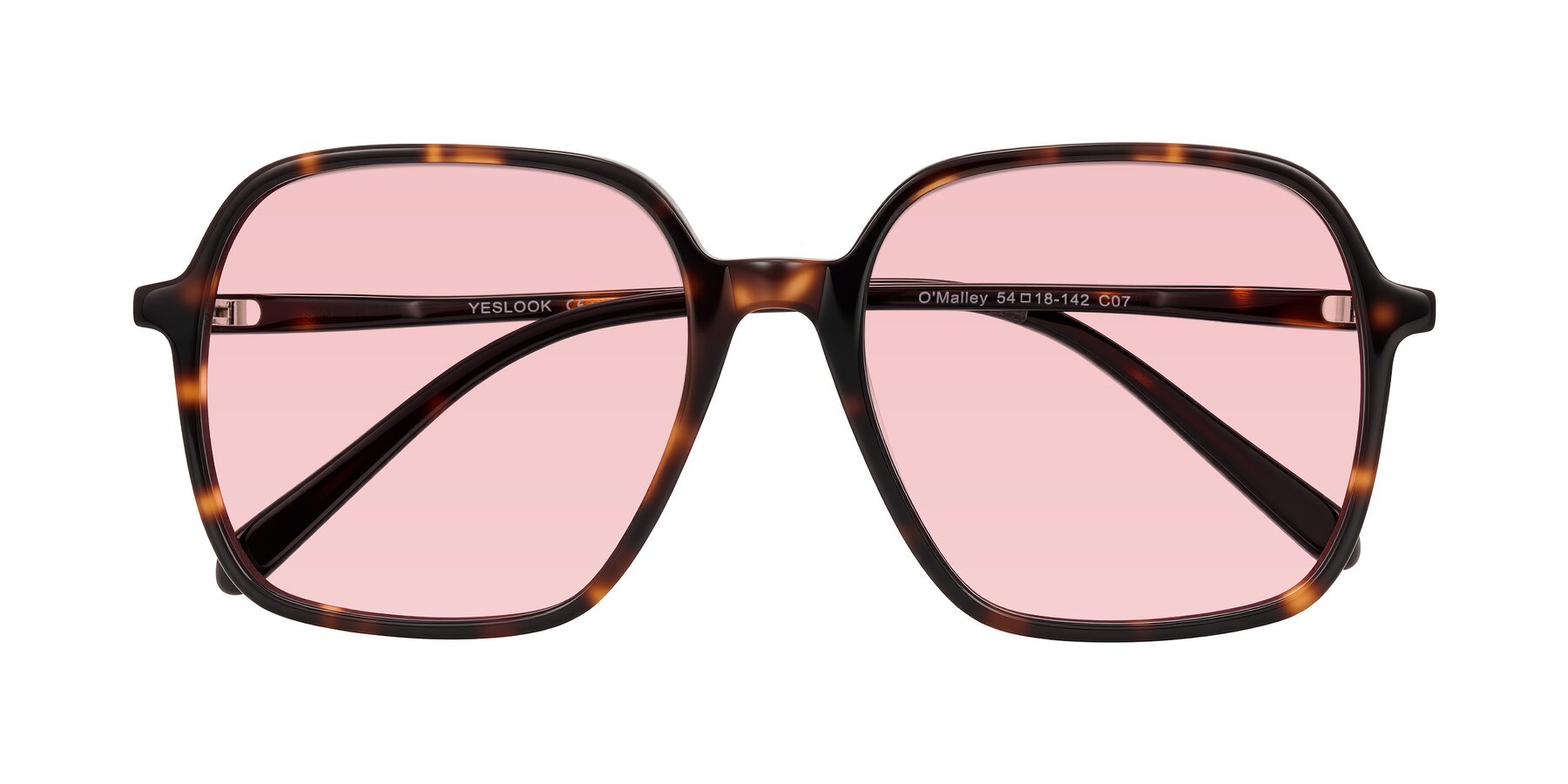Folded Front of O'malley in Tortoise with Light Garnet Tinted Lenses