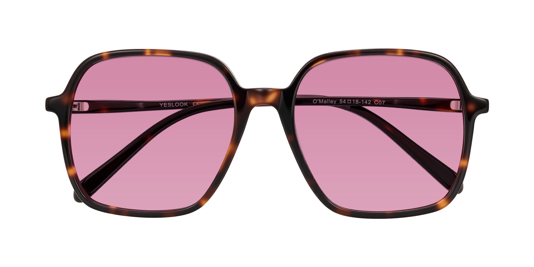 Folded Front of O'malley in Tortoise with Medium Wine Tinted Lenses