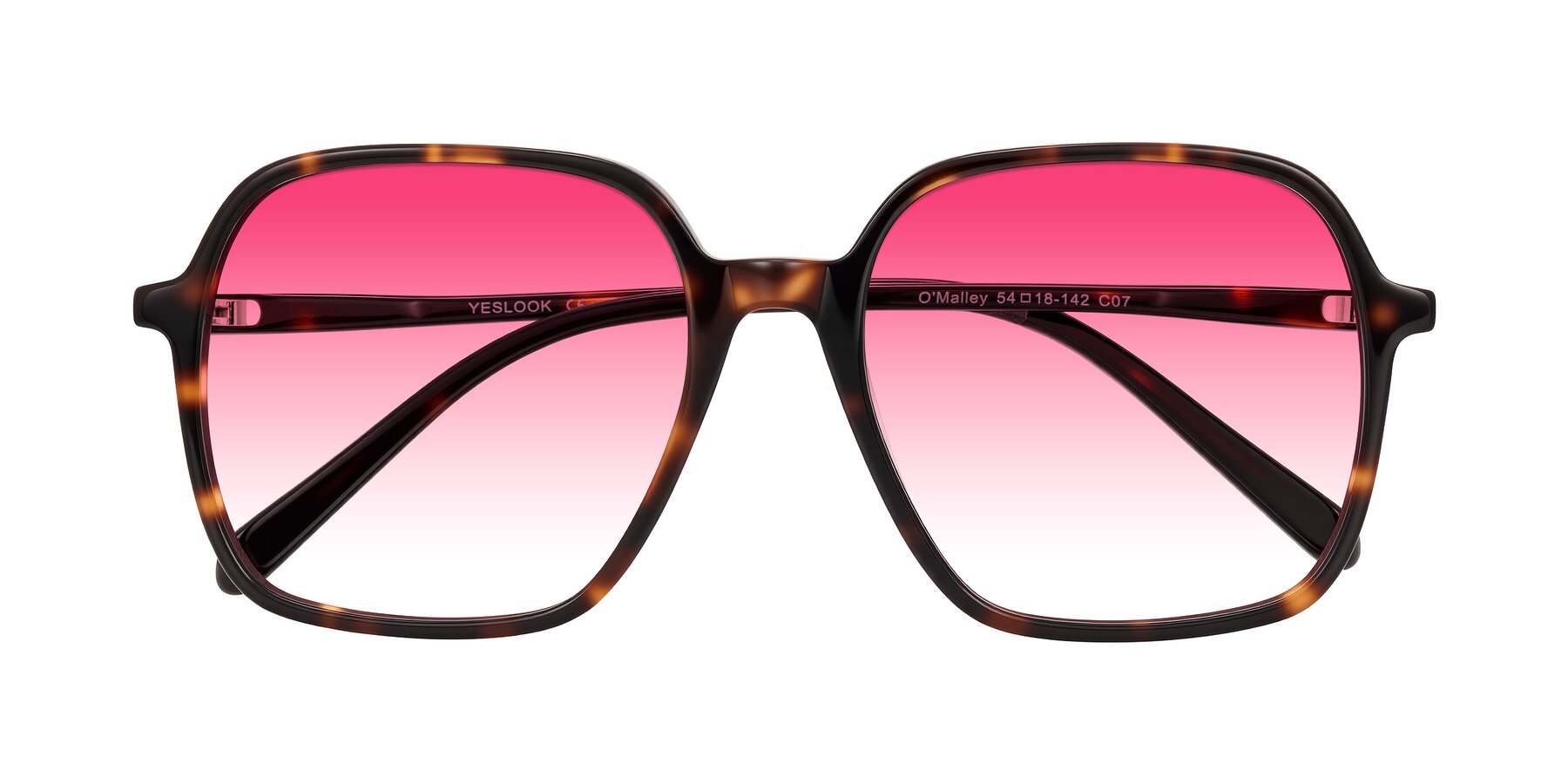 Folded Front of O'malley in Tortoise with Pink Gradient Lenses