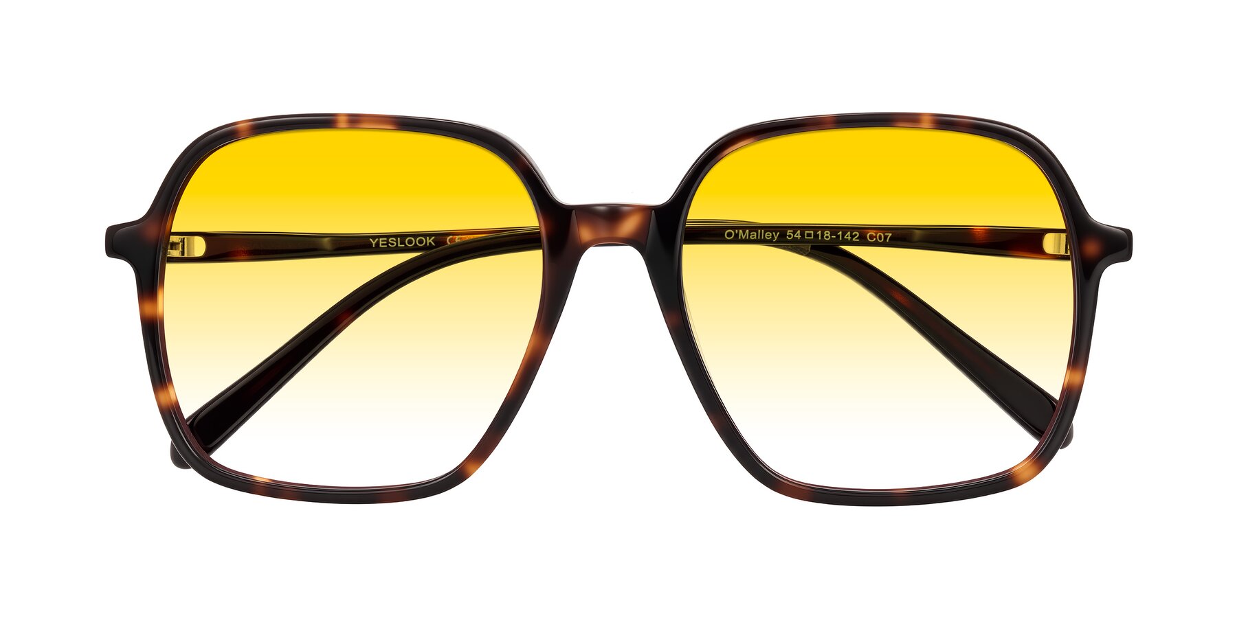 Folded Front of O'malley in Tortoise with Yellow Gradient Lenses