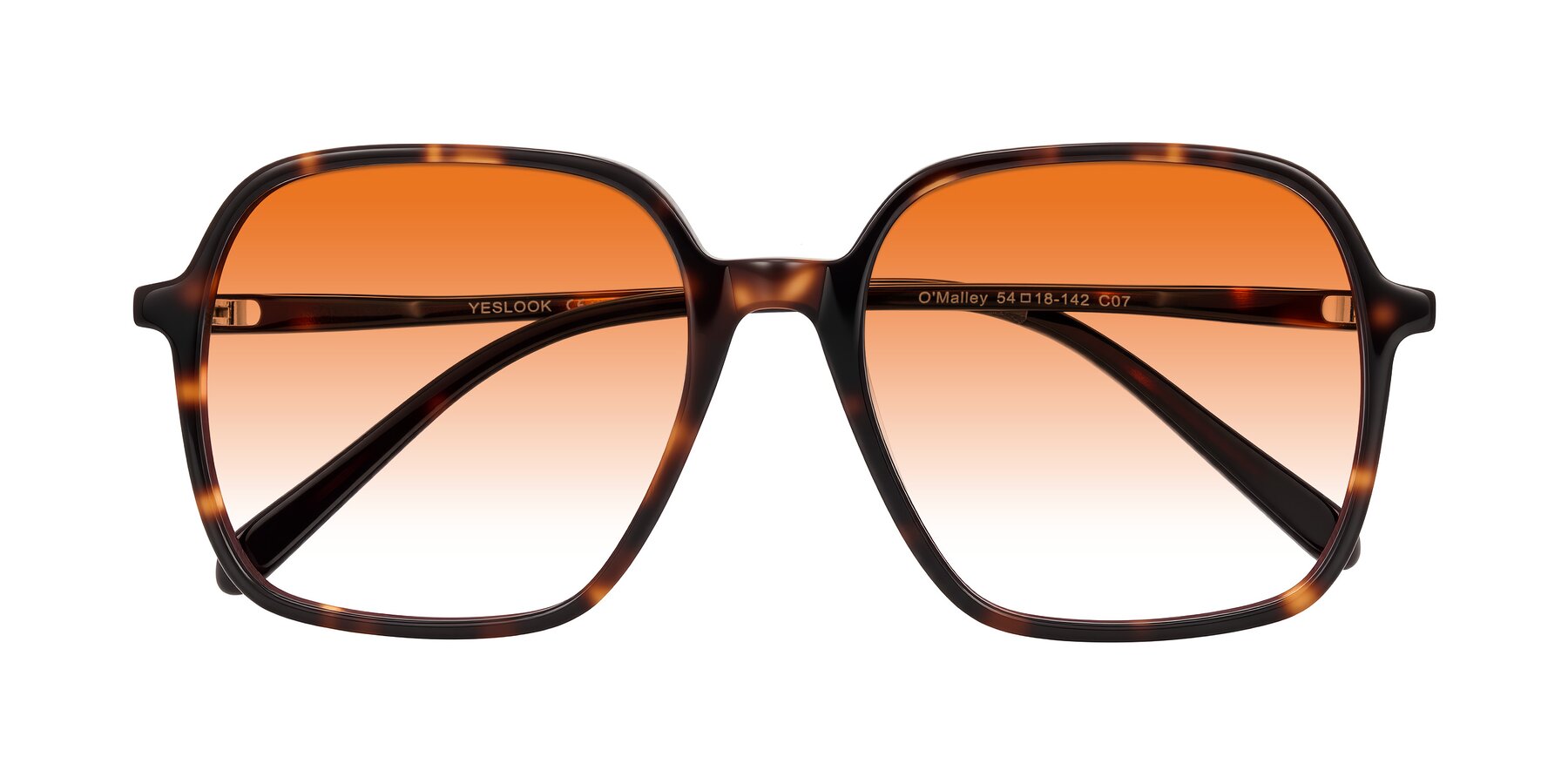 Folded Front of O'malley in Tortoise with Orange Gradient Lenses