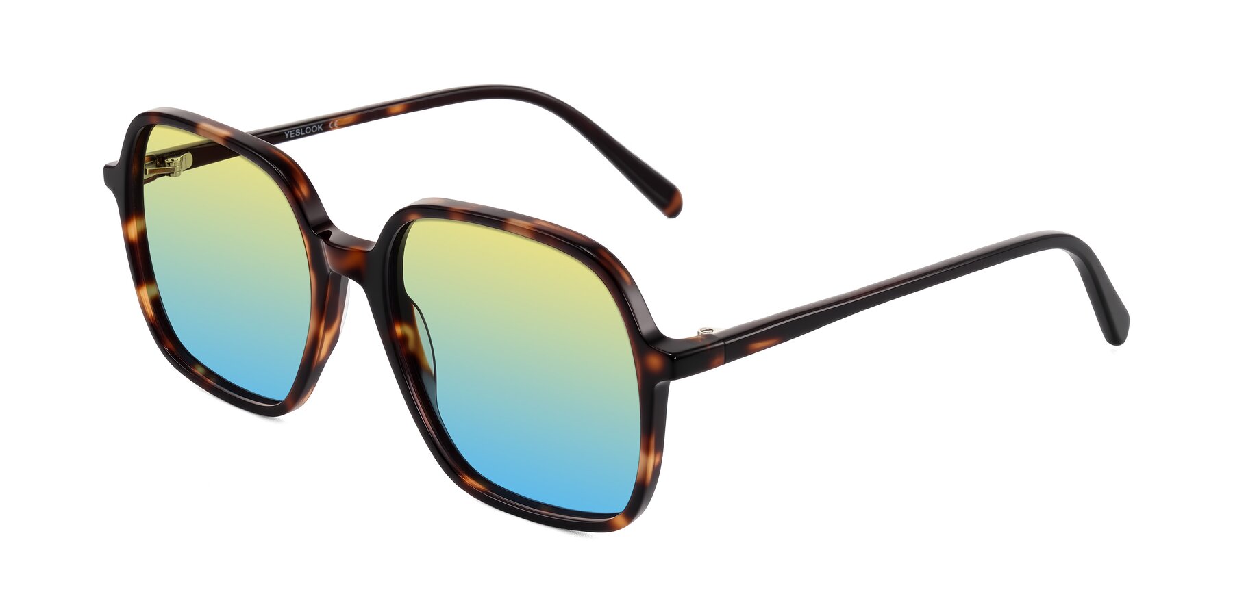 Angle of O'malley in Tortoise with Yellow / Blue Gradient Lenses