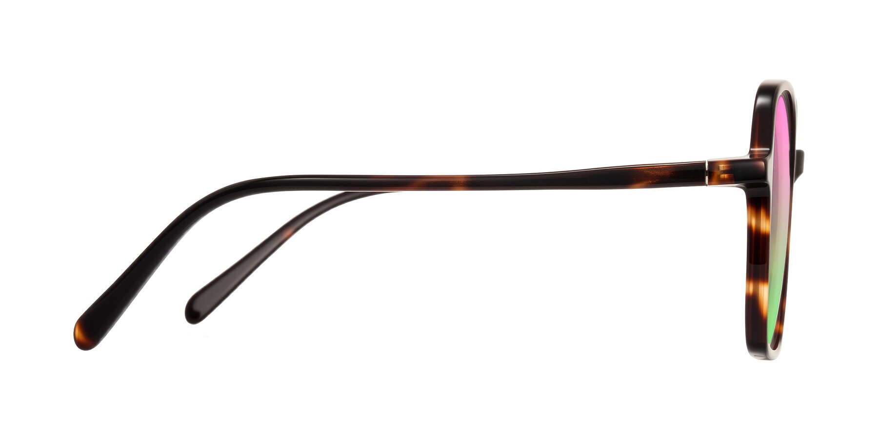 Side of O'malley in Tortoise with Pink / Green Gradient Lenses