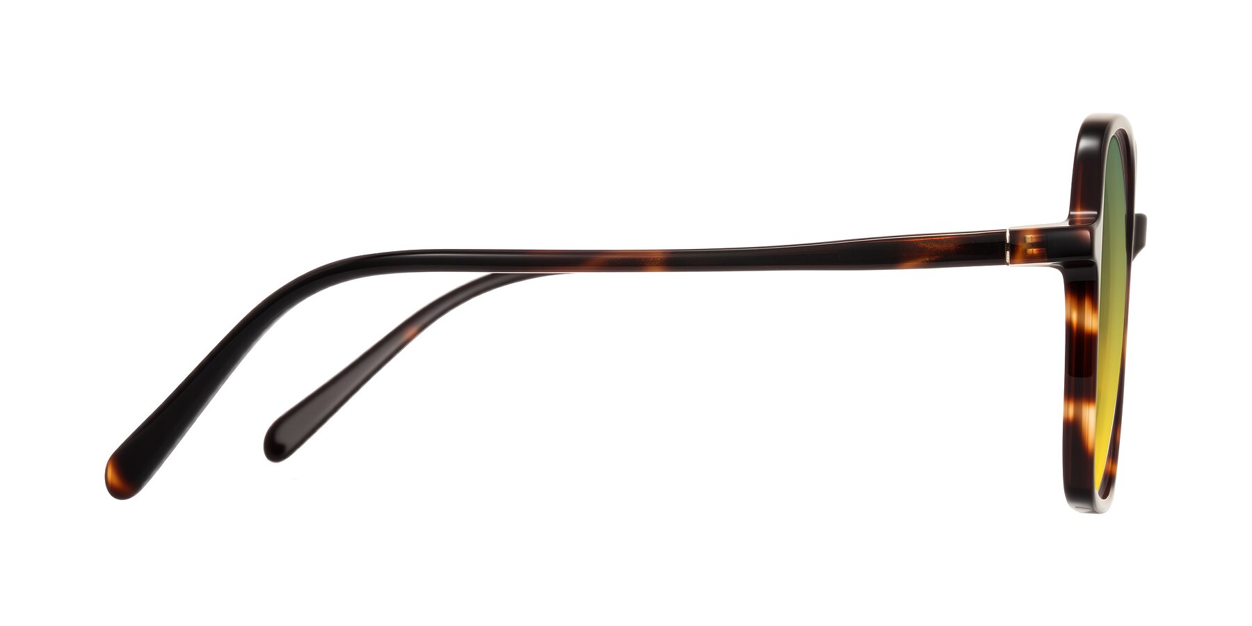 Side of O'malley in Tortoise with Green / Yellow Gradient Lenses