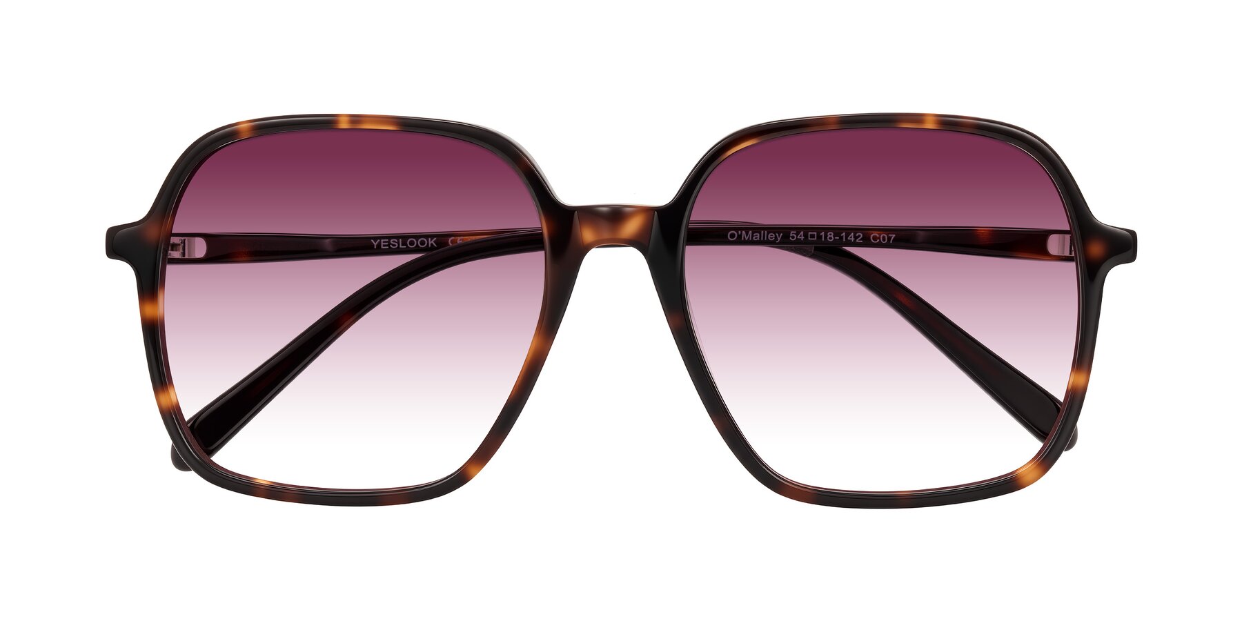 Folded Front of O'malley in Tortoise with Wine Gradient Lenses