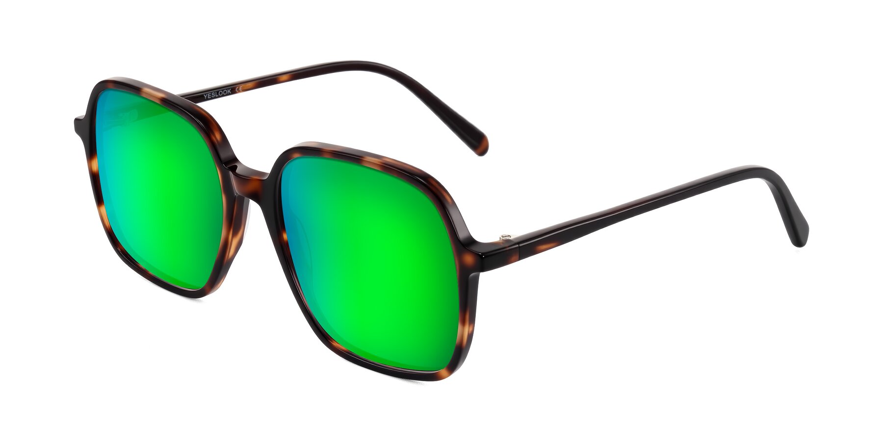 Angle of O'malley in Tortoise with Green Mirrored Lenses