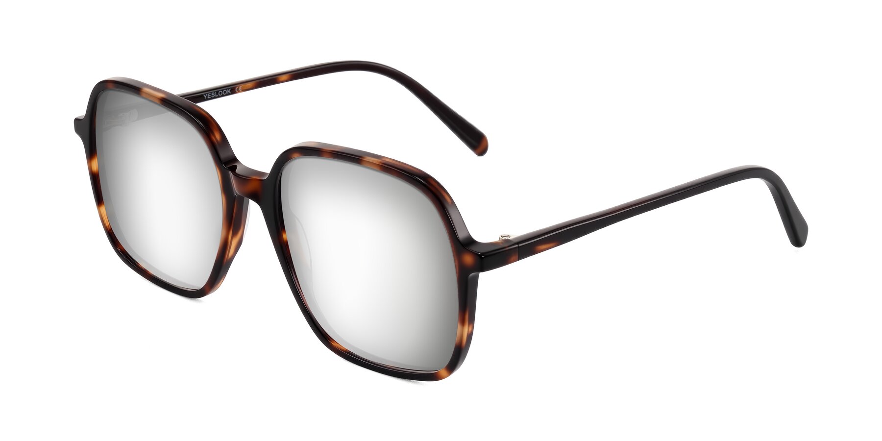 Angle of O'malley in Tortoise with Silver Mirrored Lenses