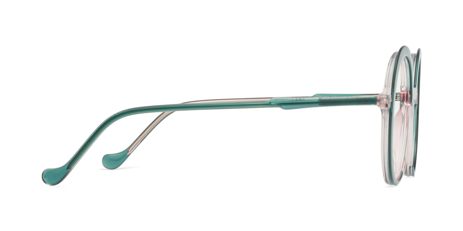 Side of 1471 in Green with Clear Reading Eyeglass Lenses