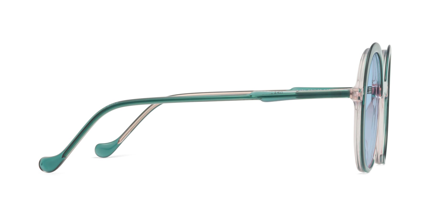 Side of 1471 in Green with Light Blue Tinted Lenses