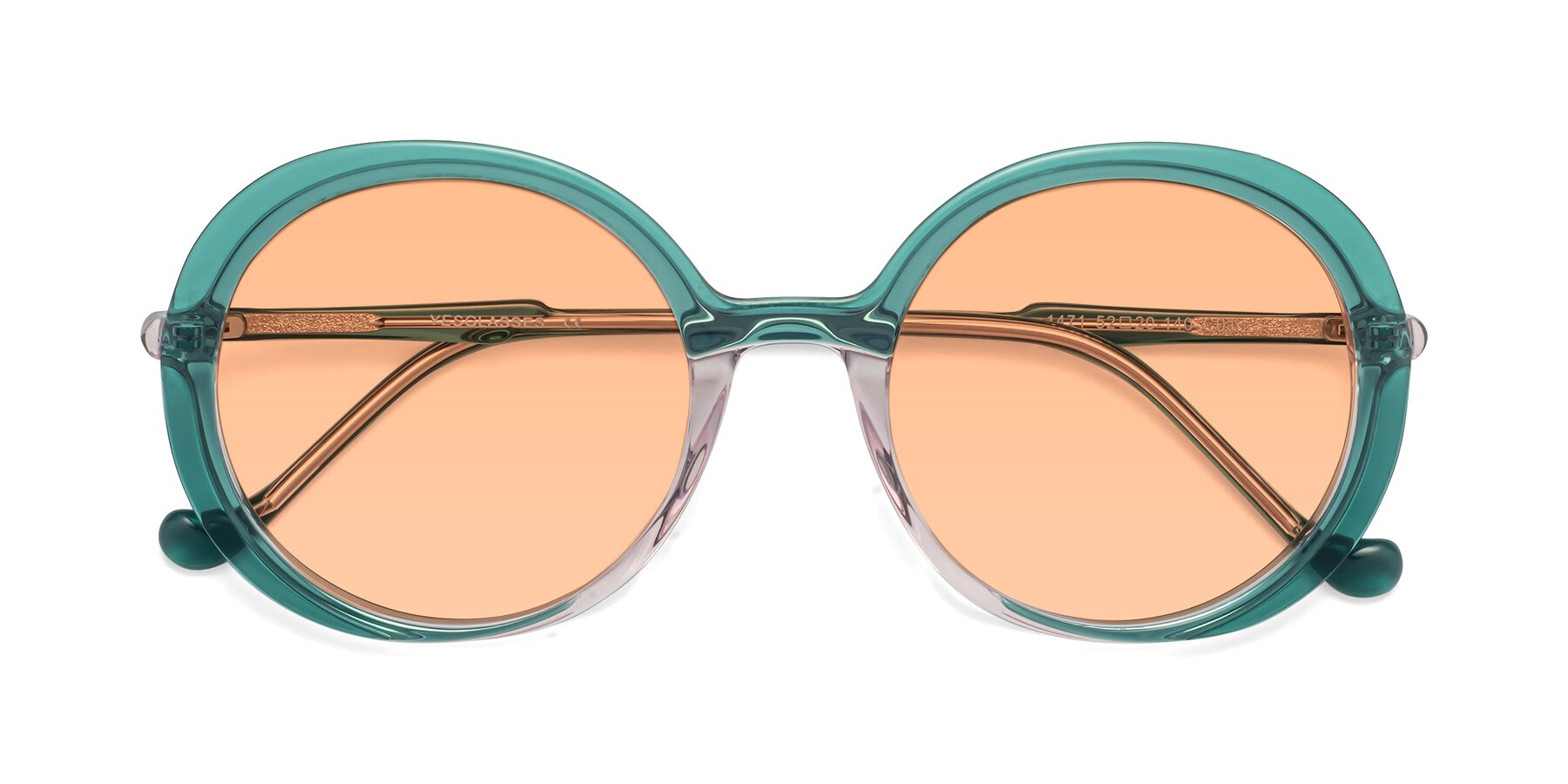 Folded Front of 1471 in Green with Light Orange Tinted Lenses