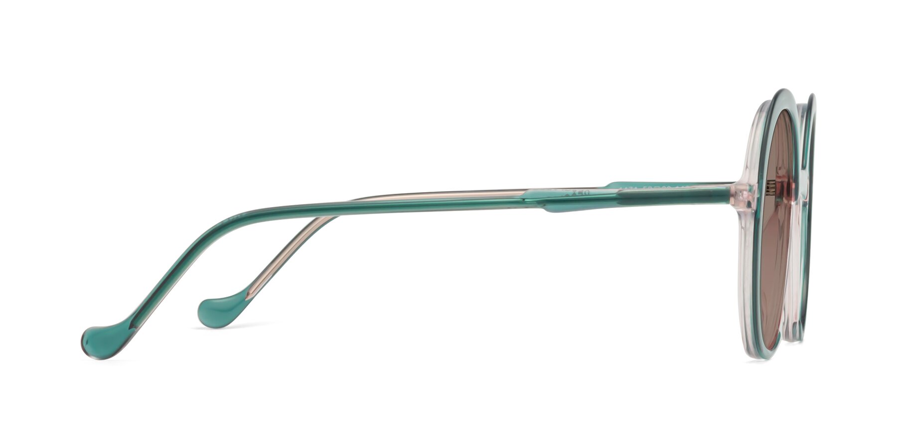 Side of 1471 in Green with Medium Brown Tinted Lenses