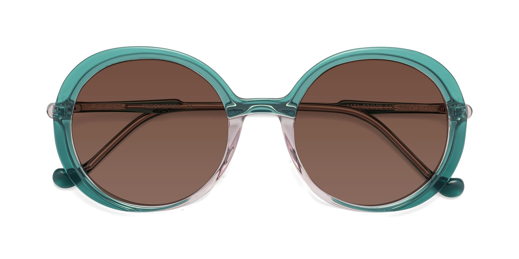 Folded Front of 1471 in Green with Brown Tinted Lenses