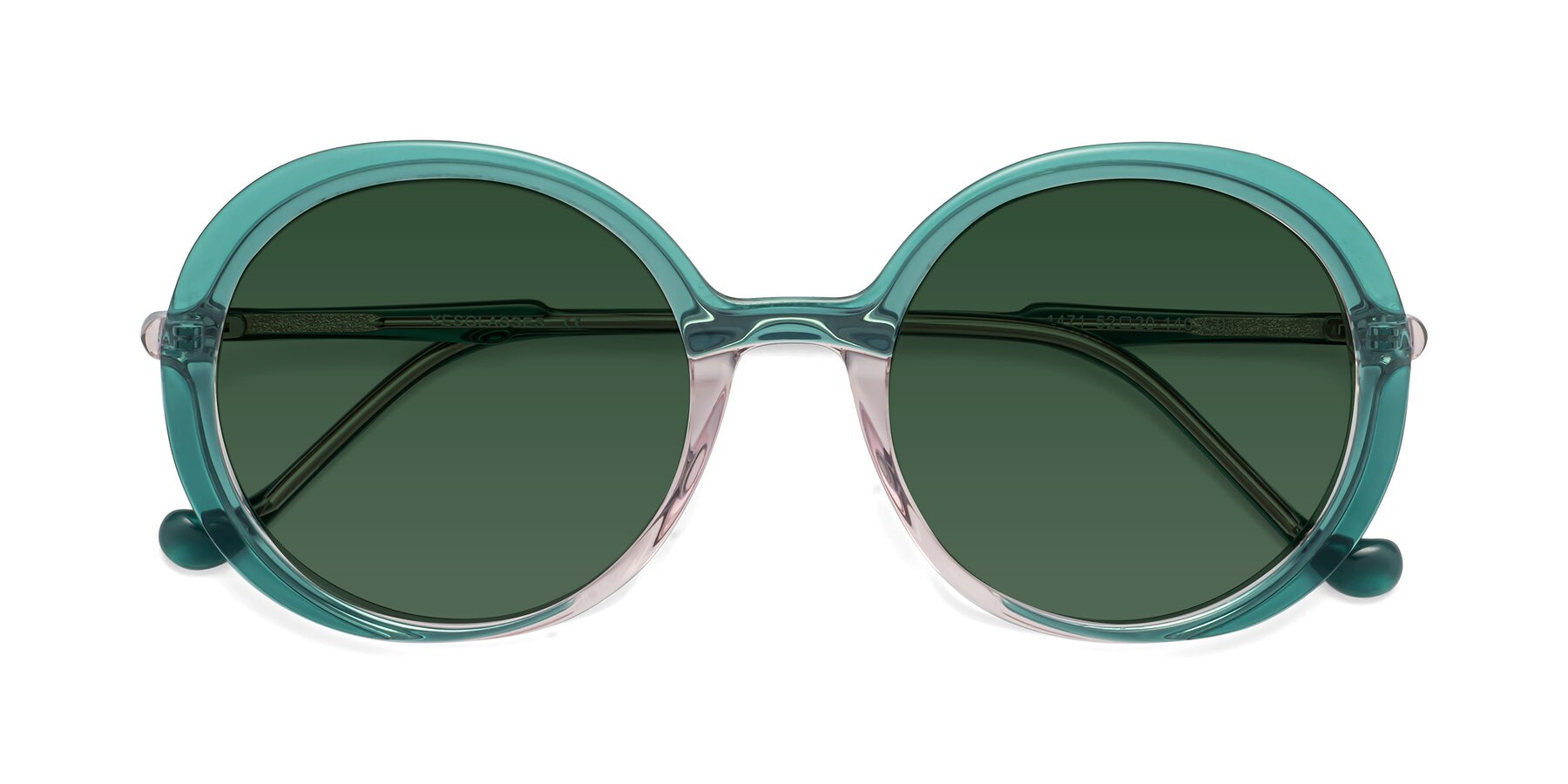 Folded Front of 1471 in Green with Green Tinted Lenses