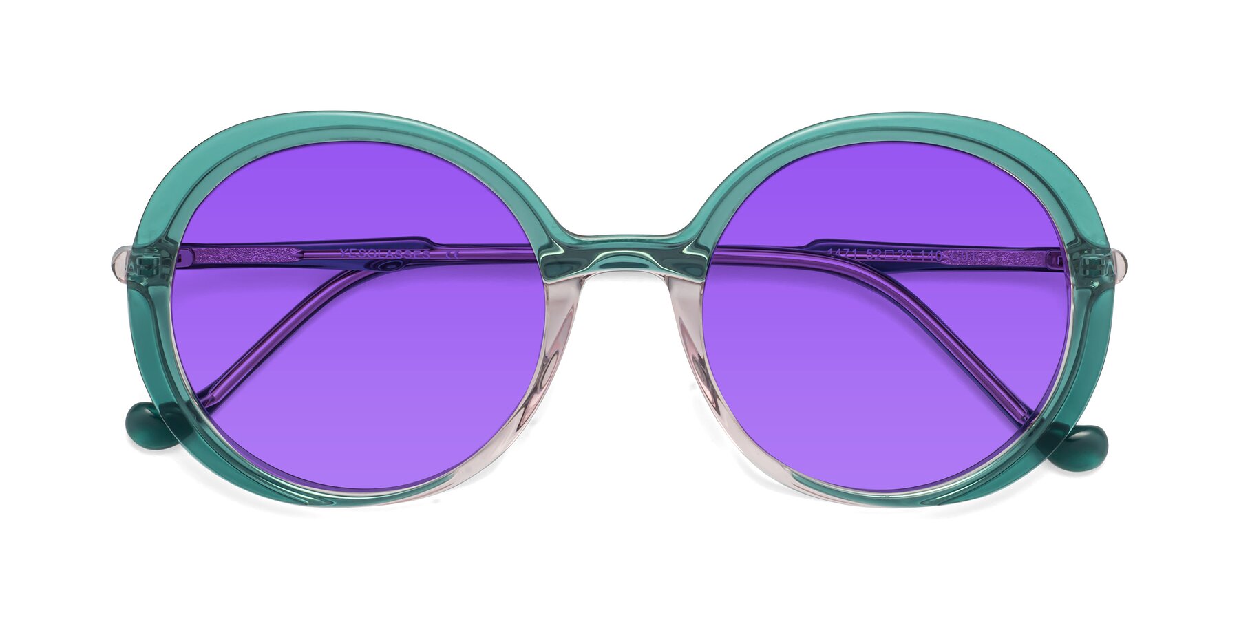 Folded Front of 1471 in Green with Purple Tinted Lenses