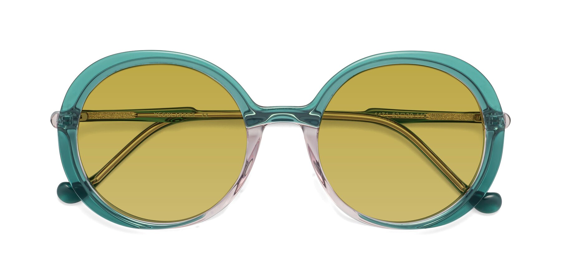 Folded Front of 1471 in Green with Champagne Tinted Lenses