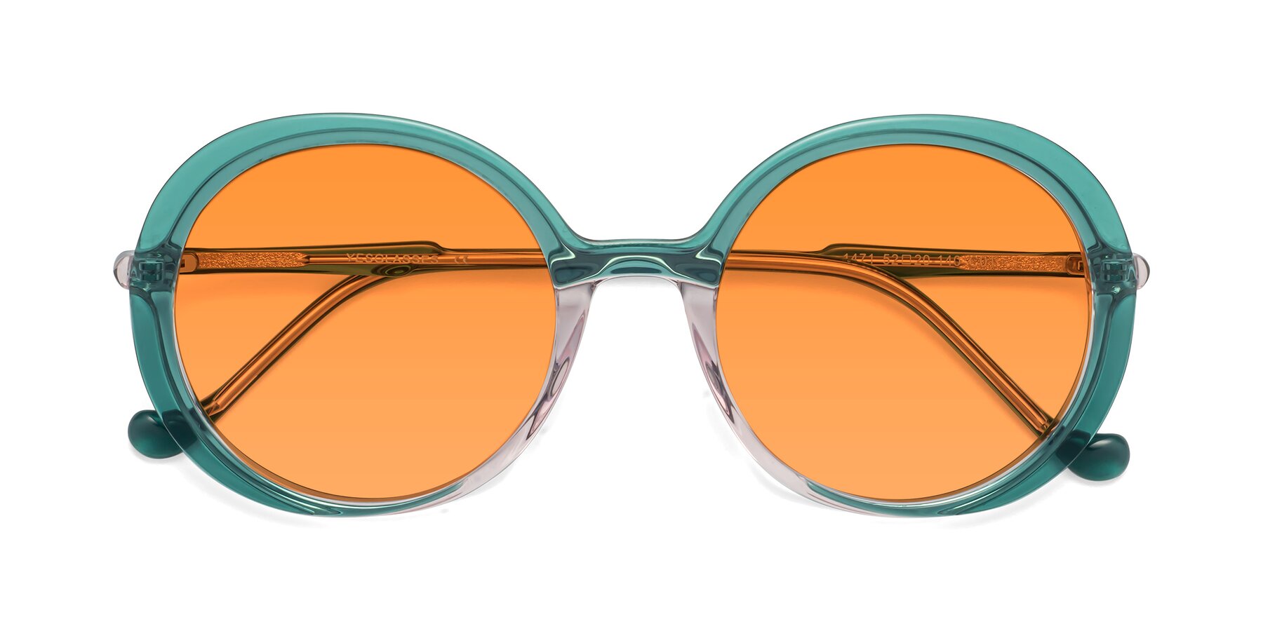Folded Front of 1471 in Green with Orange Tinted Lenses