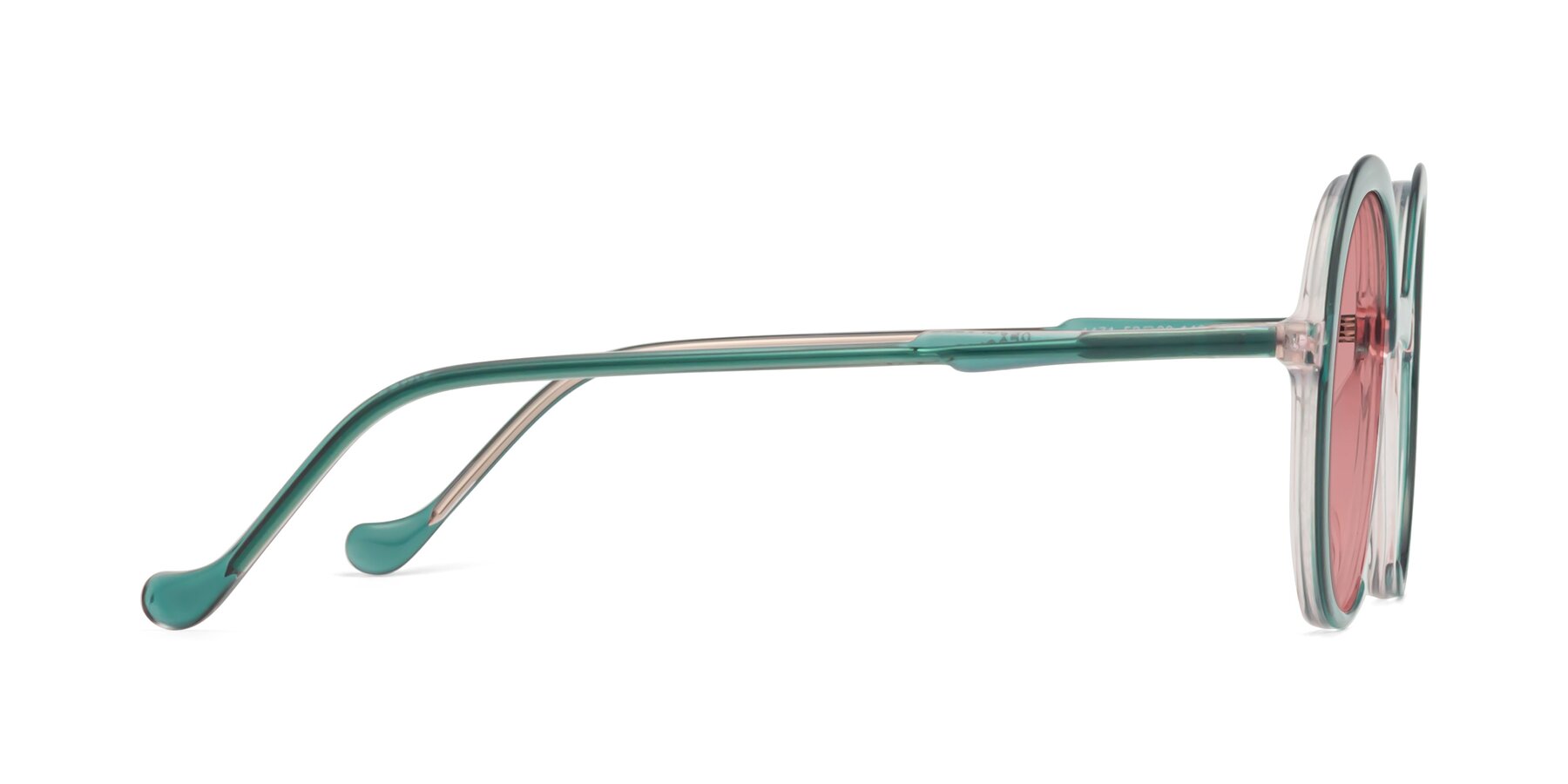 Side of 1471 in Green with Medium Garnet Tinted Lenses