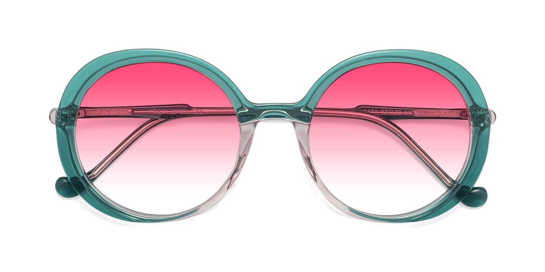 Folded Front of 1471 in Green with Pink Gradient Lenses