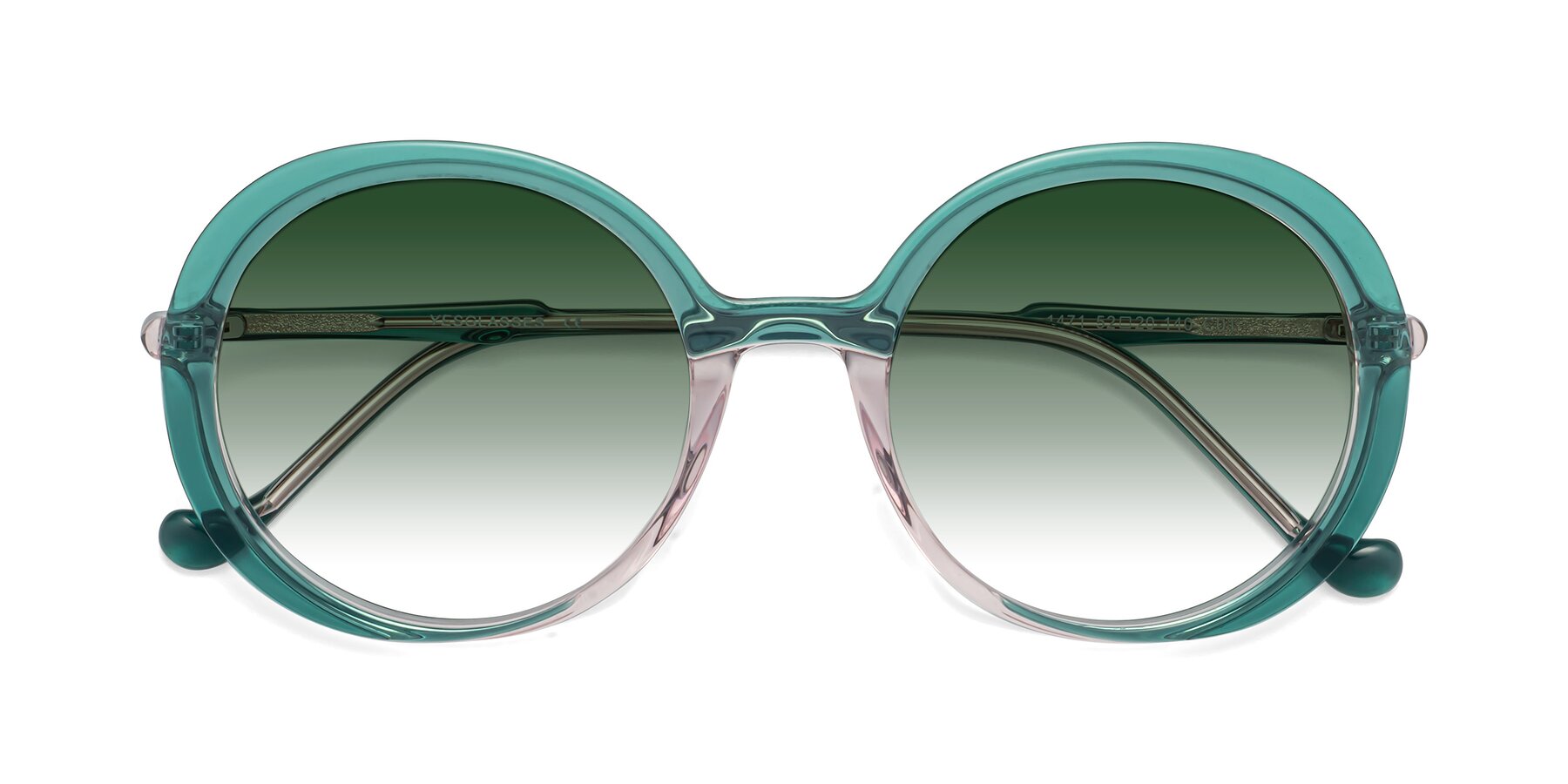Folded Front of 1471 in Green with Green Gradient Lenses