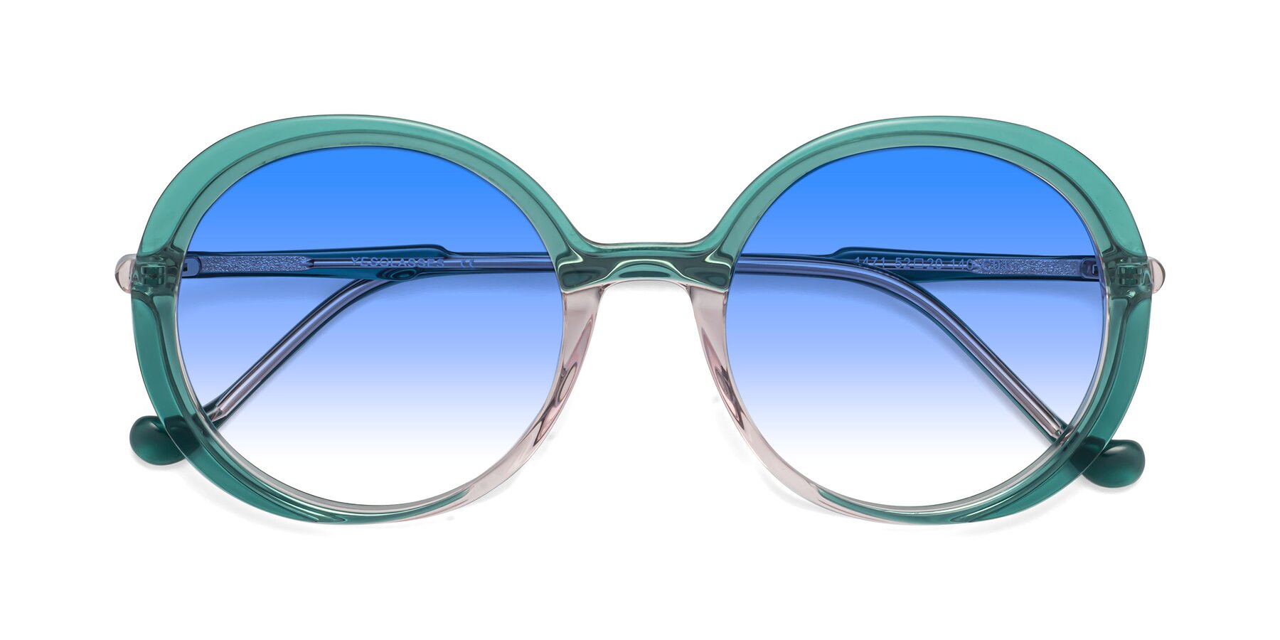 Folded Front of 1471 in Green with Blue Gradient Lenses