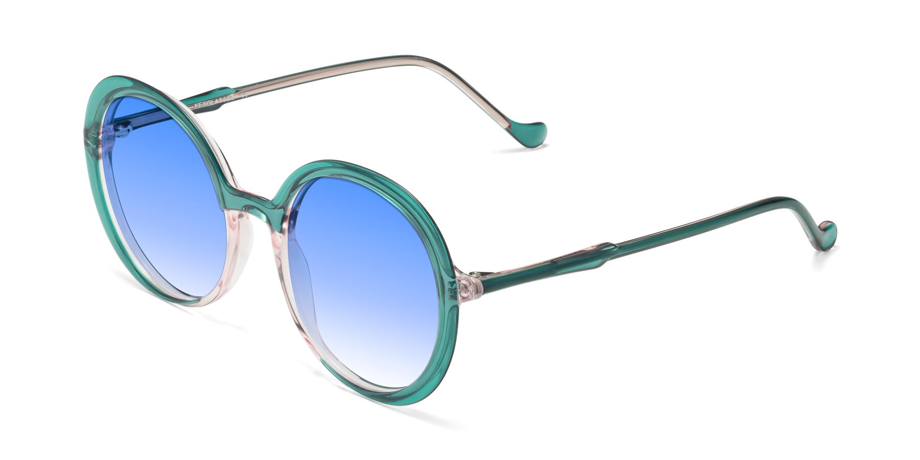 Angle of 1471 in Green with Blue Gradient Lenses