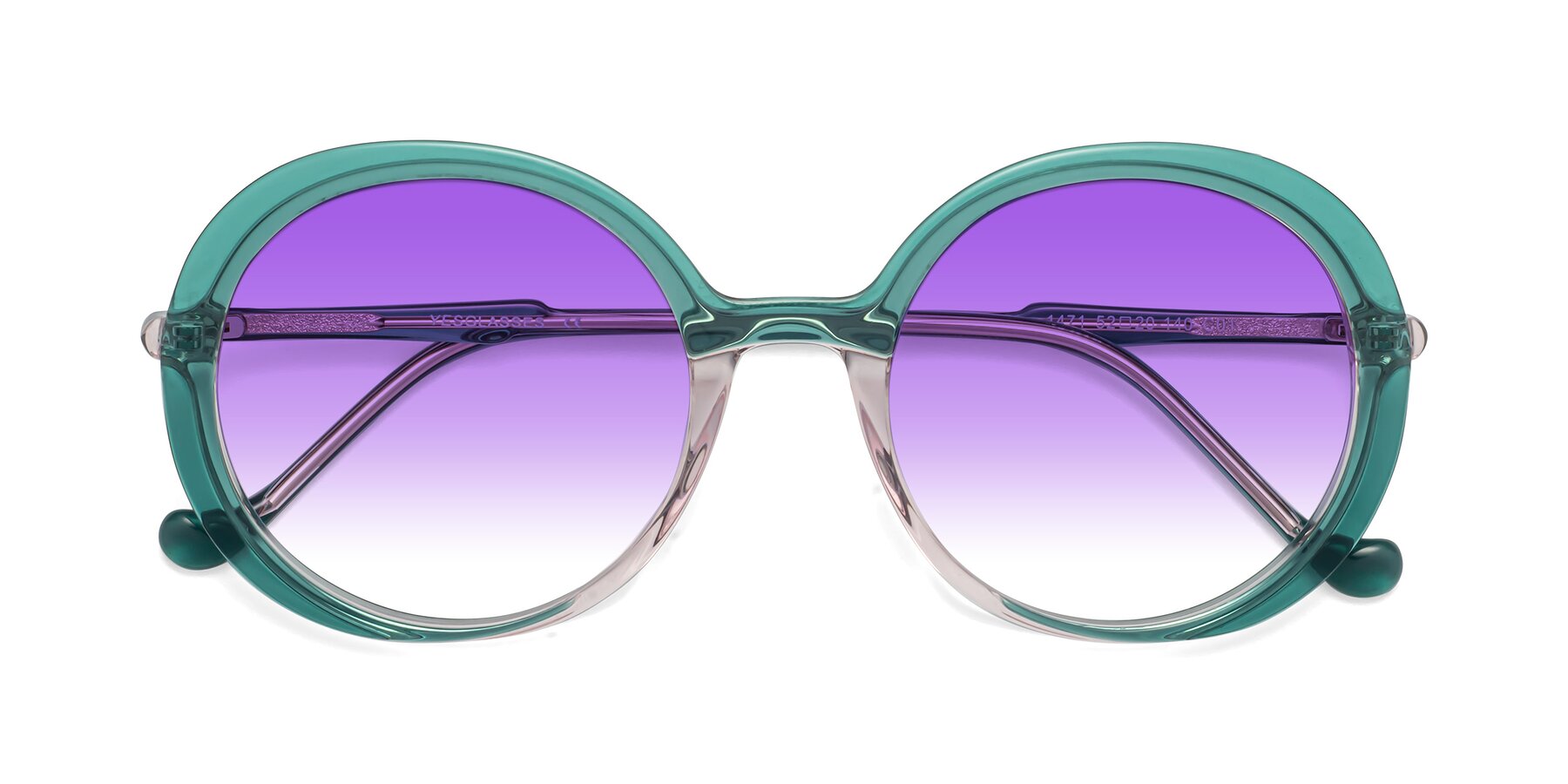 Folded Front of 1471 in Green with Purple Gradient Lenses