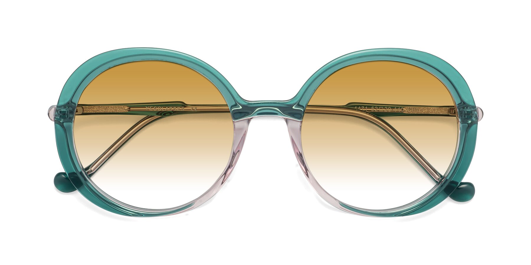 Folded Front of 1471 in Green with Champagne Gradient Lenses