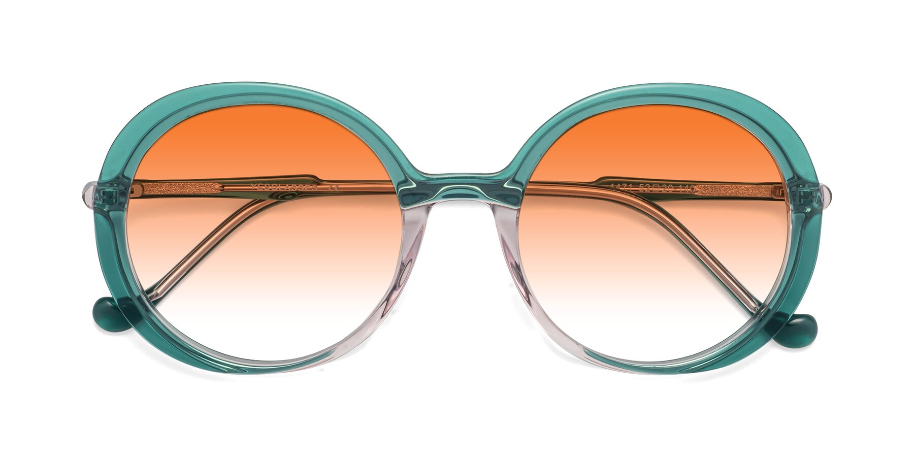 Folded Front of 1471 in Green with Orange Gradient Lenses