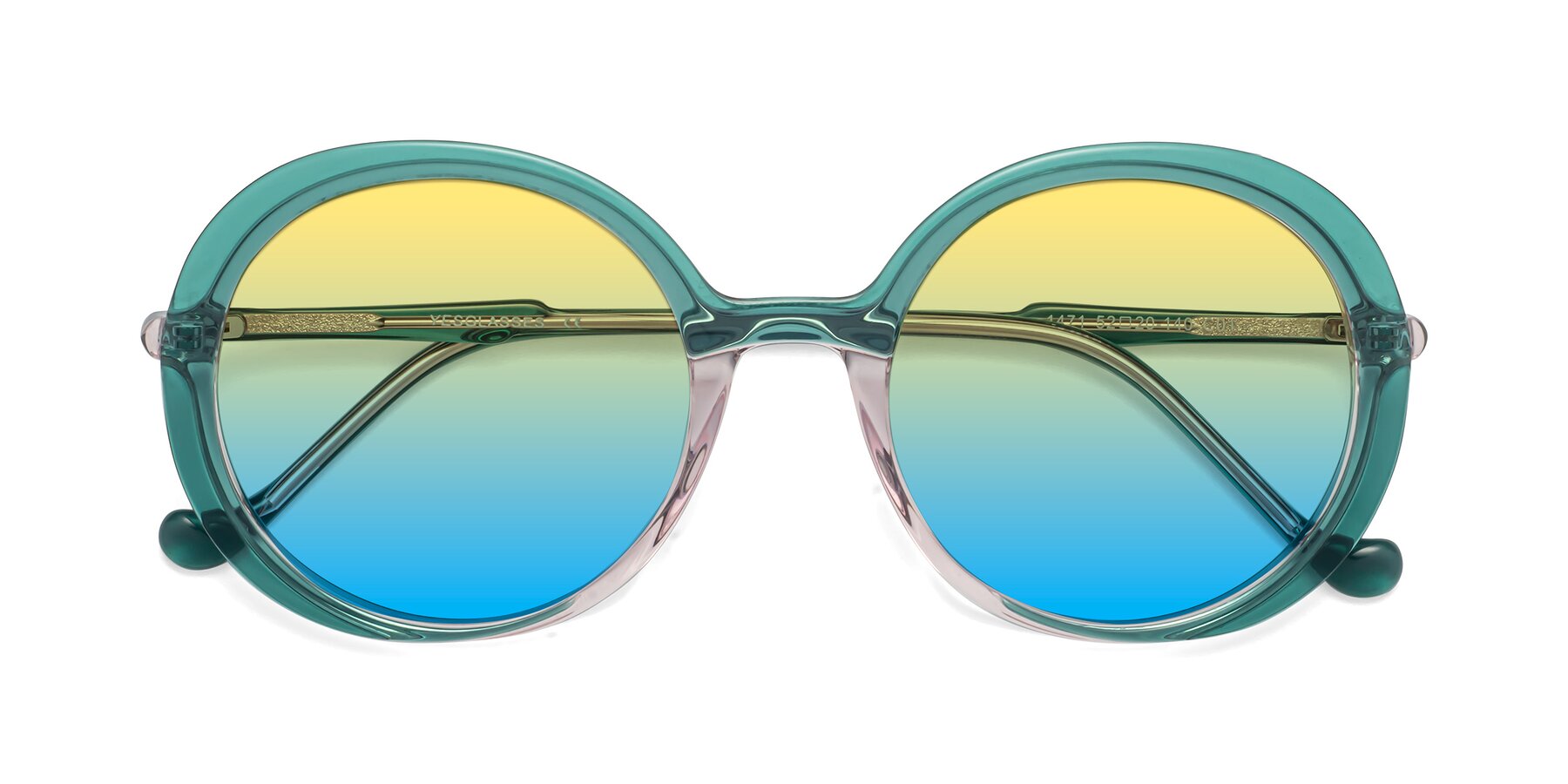 Folded Front of 1471 in Green with Yellow / Blue Gradient Lenses