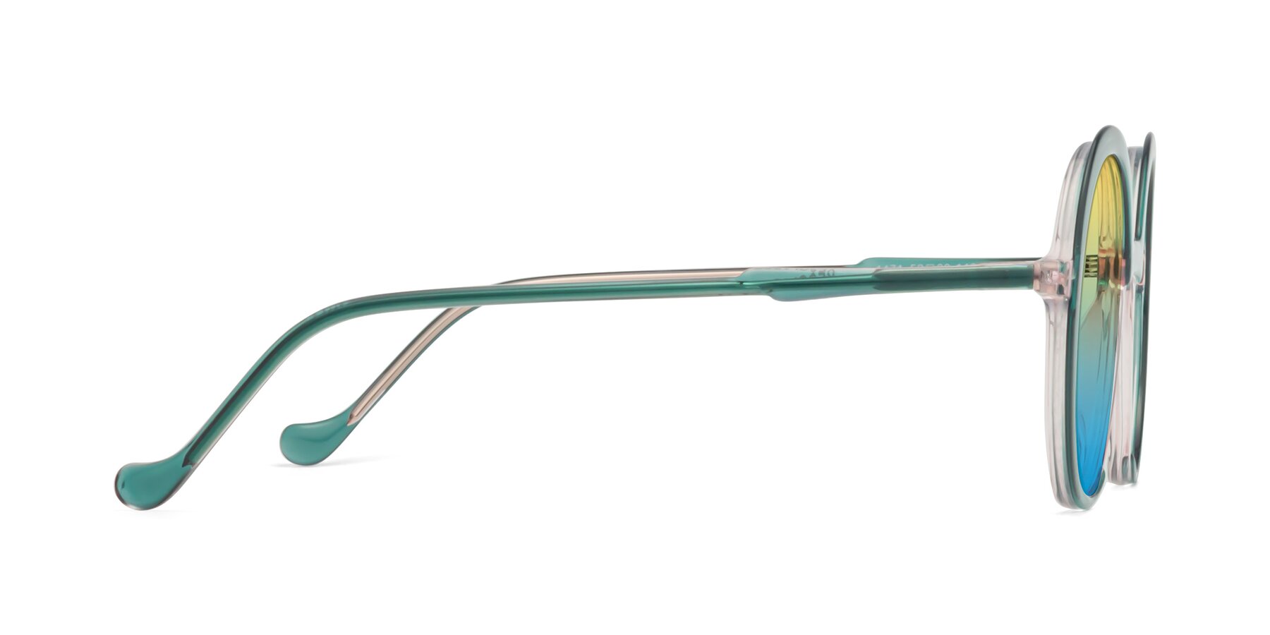 Side of 1471 in Green with Yellow / Blue Gradient Lenses