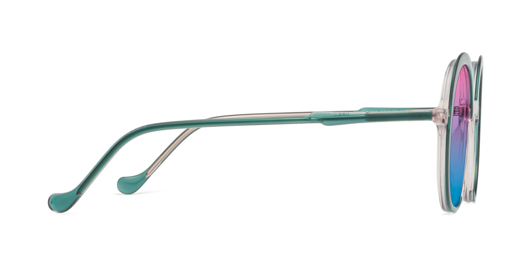 Side of 1471 in Green with Pink / Blue Gradient Lenses