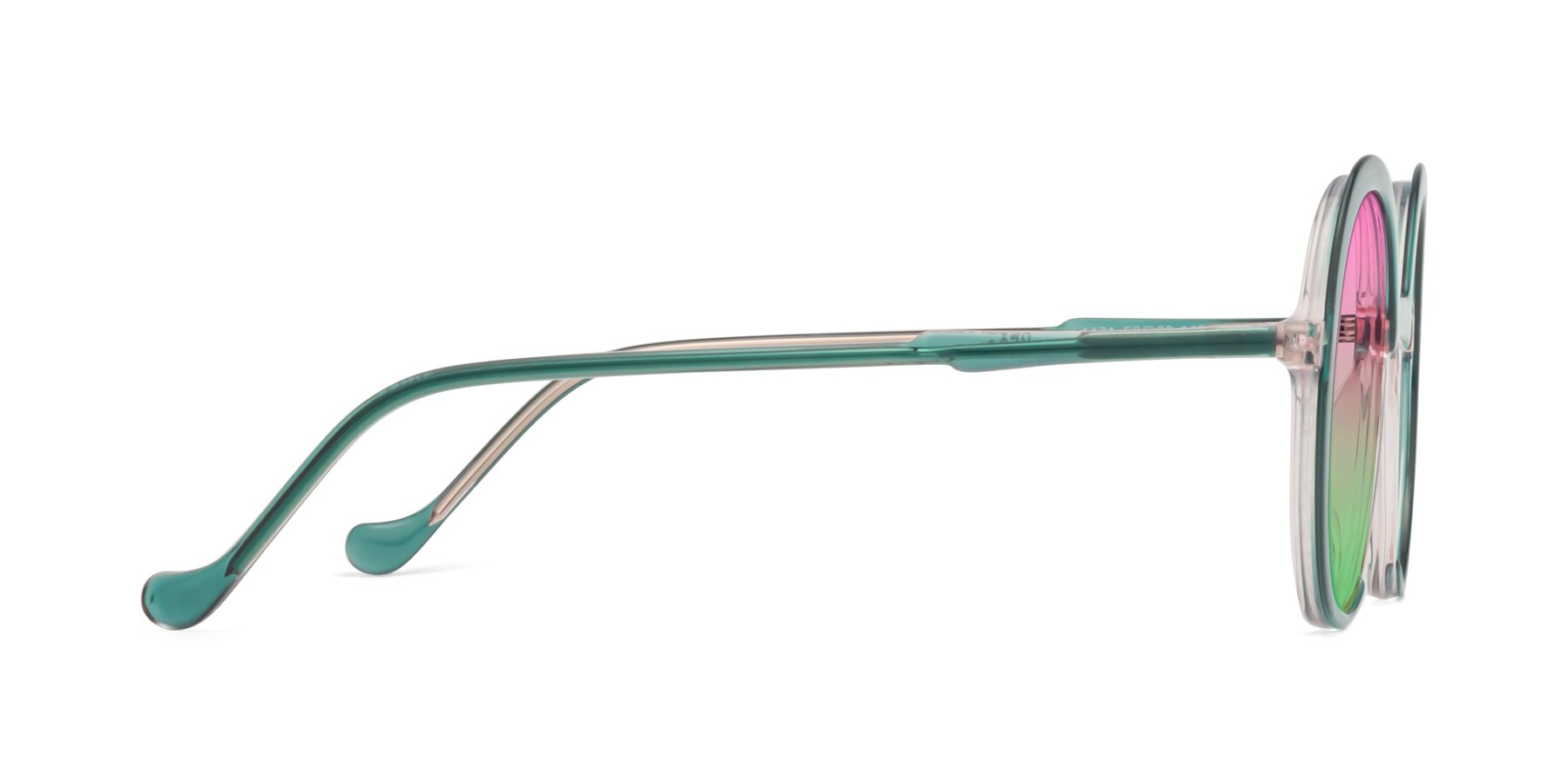Side of 1471 in Green with Pink / Green Gradient Lenses