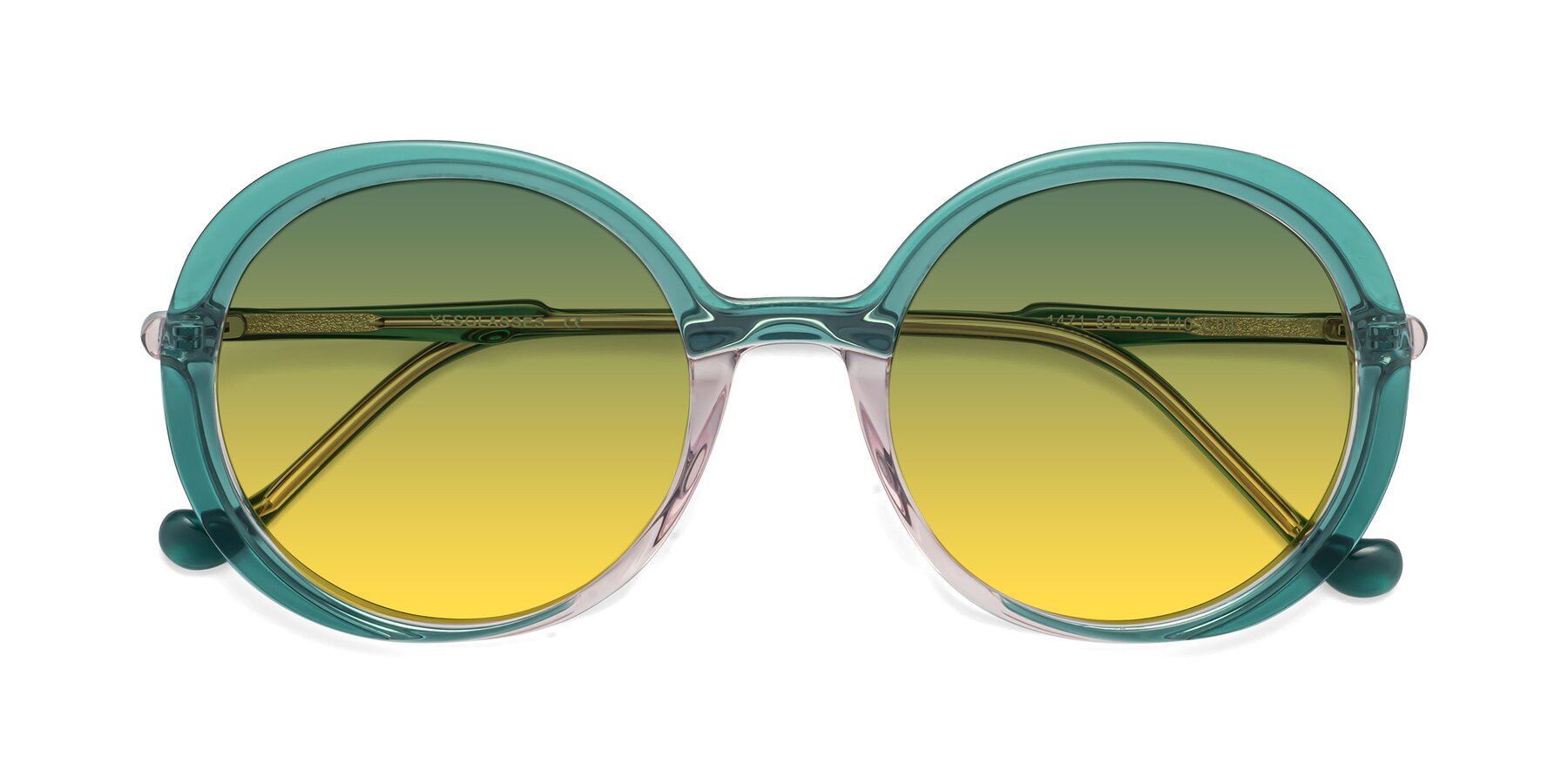 Folded Front of 1471 in Green with Green / Yellow Gradient Lenses