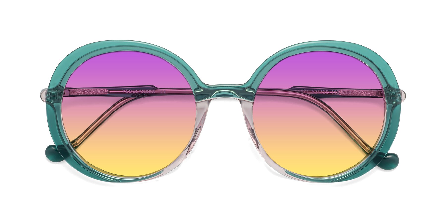 Folded Front of 1471 in Green with Purple / Yellow Gradient Lenses
