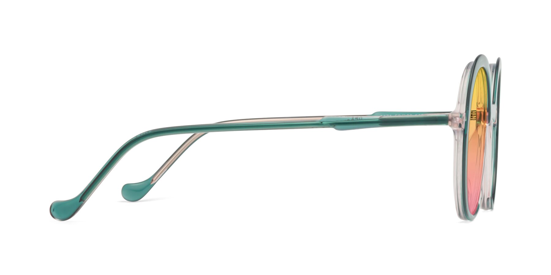 Side of 1471 in Green with Yellow / Pink Gradient Lenses