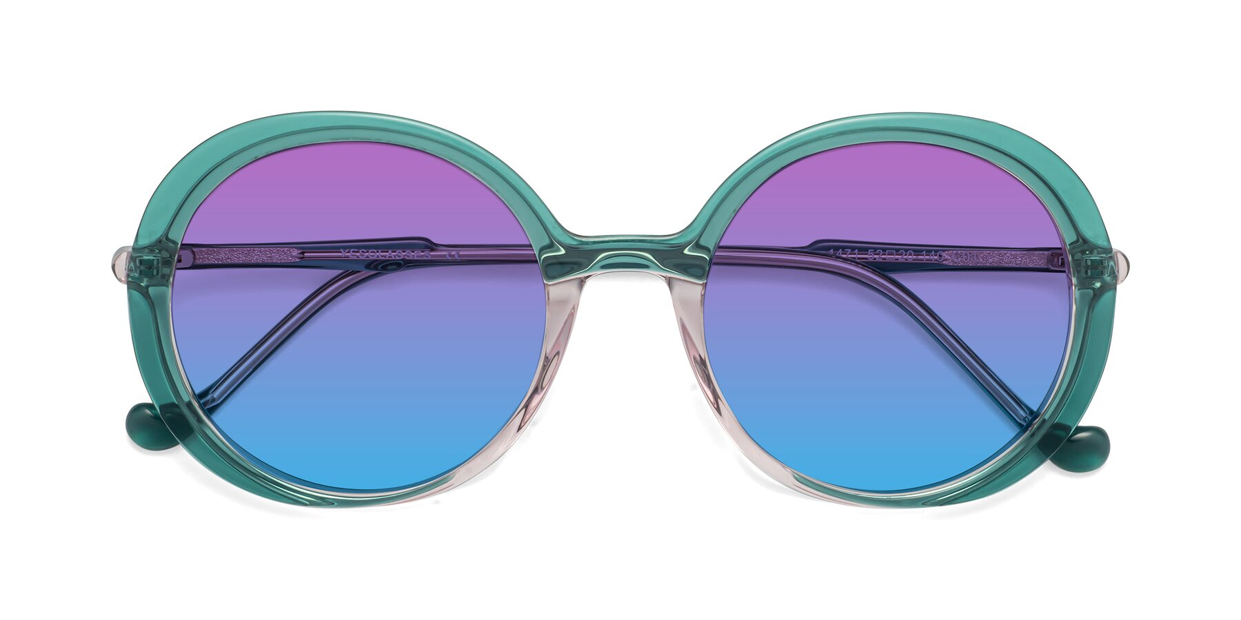 Folded Front of 1471 in Green with Purple / Blue Gradient Lenses