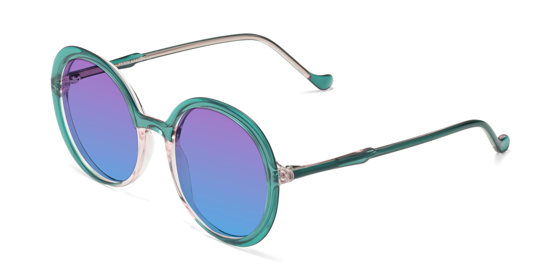 Angle of 1471 in Green with Purple / Blue Gradient Lenses