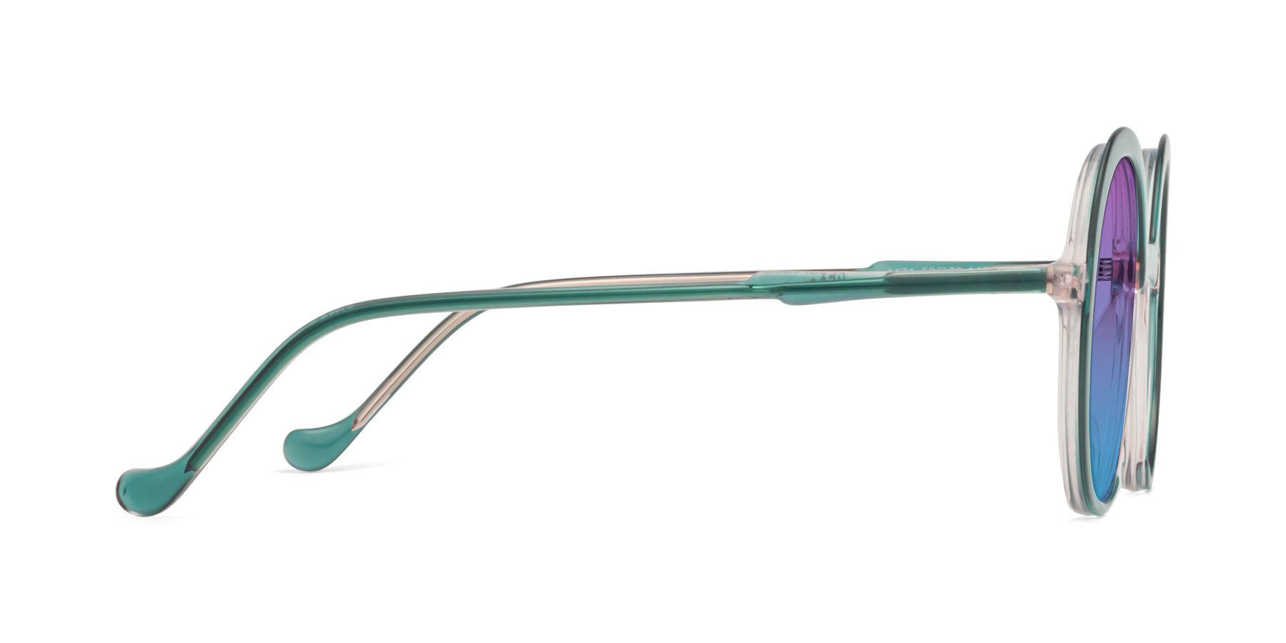 Side of 1471 in Green with Purple / Blue Gradient Lenses