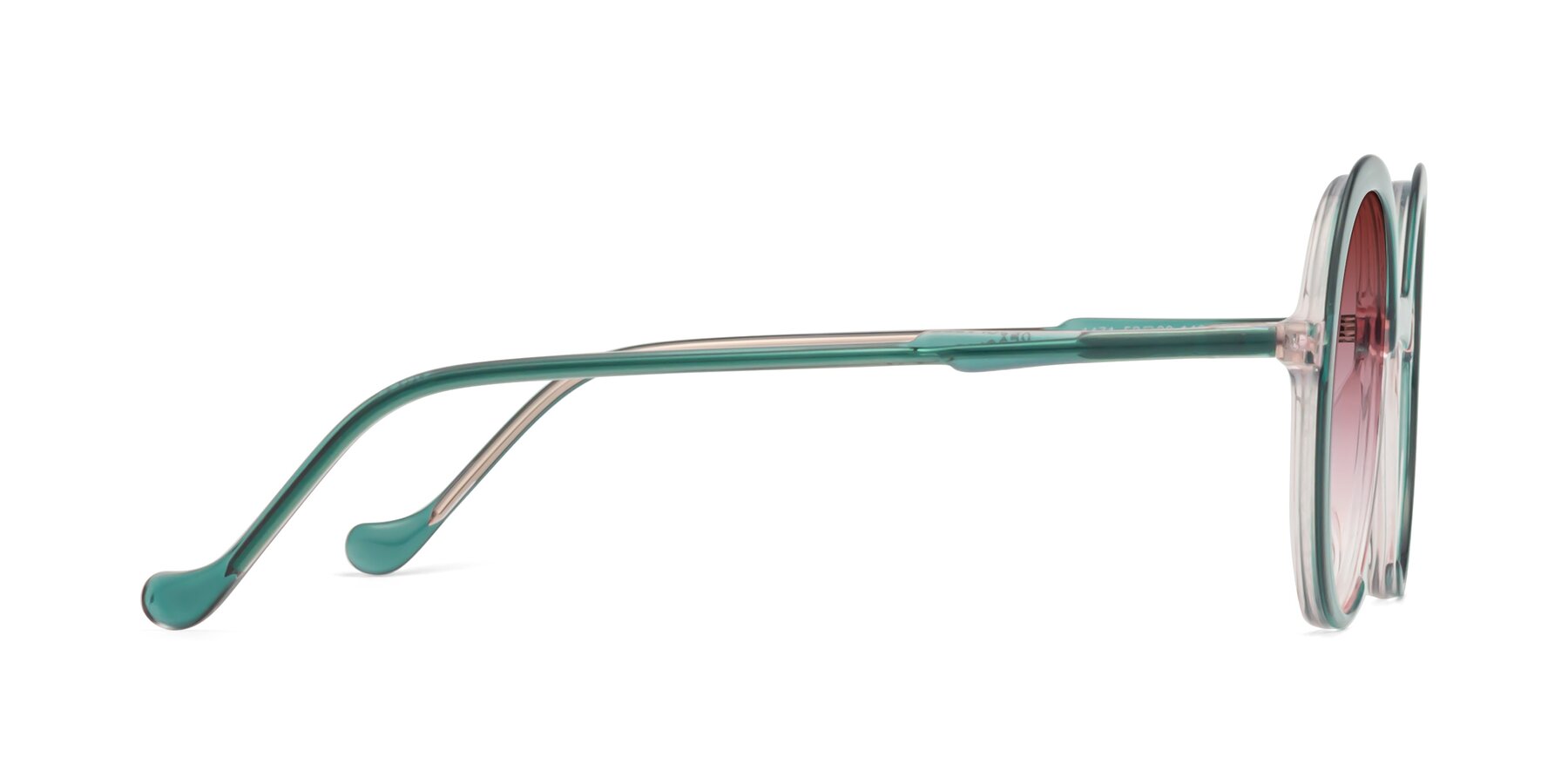 Side of 1471 in Green with Garnet Gradient Lenses