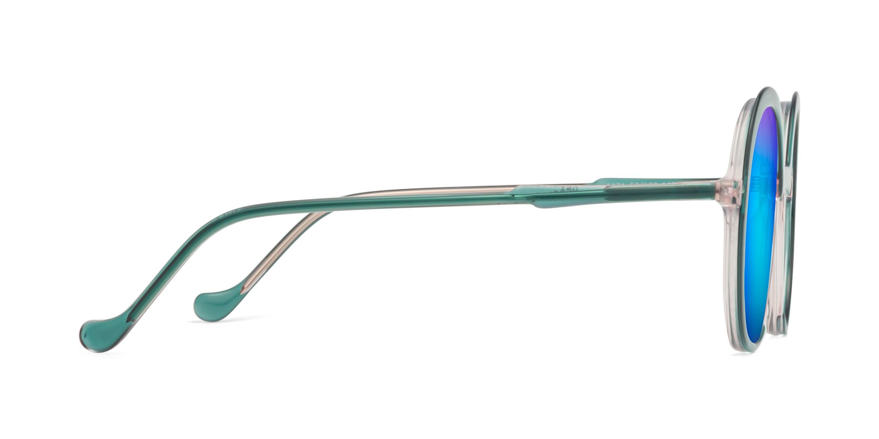Side of 1471 in Green with Blue Mirrored Lenses