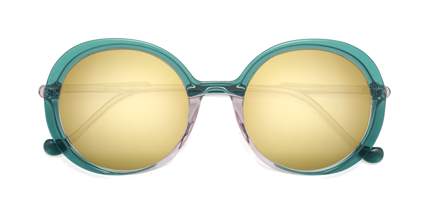 Folded Front of 1471 in Green with Gold Mirrored Lenses