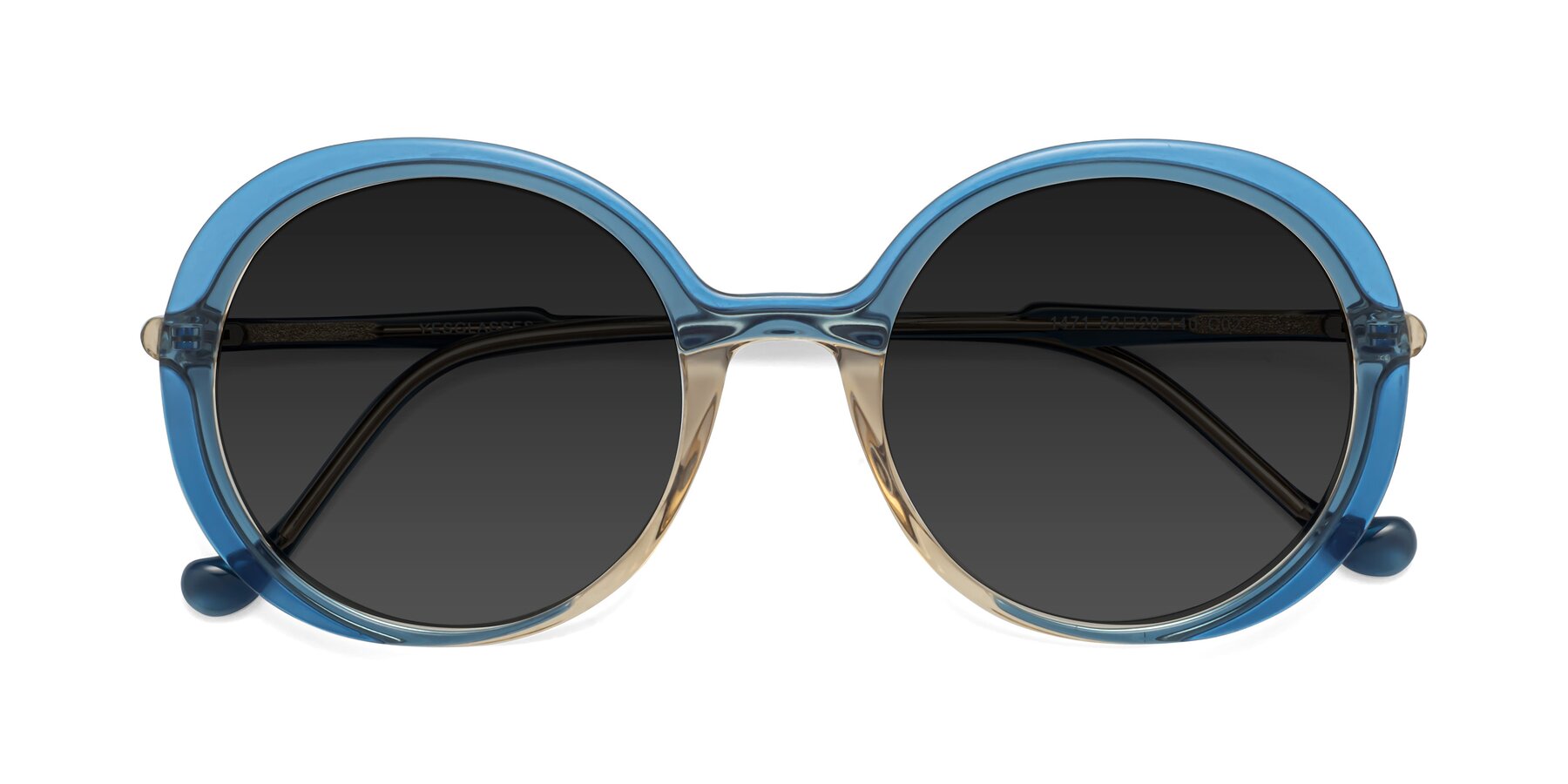 Folded Front of 1471 in Blue with Gray Polarized TAC Lenses
