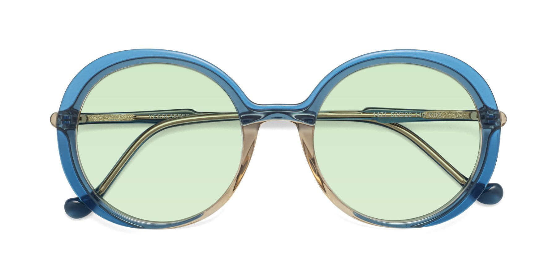 Folded Front of 1471 in Blue with Light Green Tinted Lenses