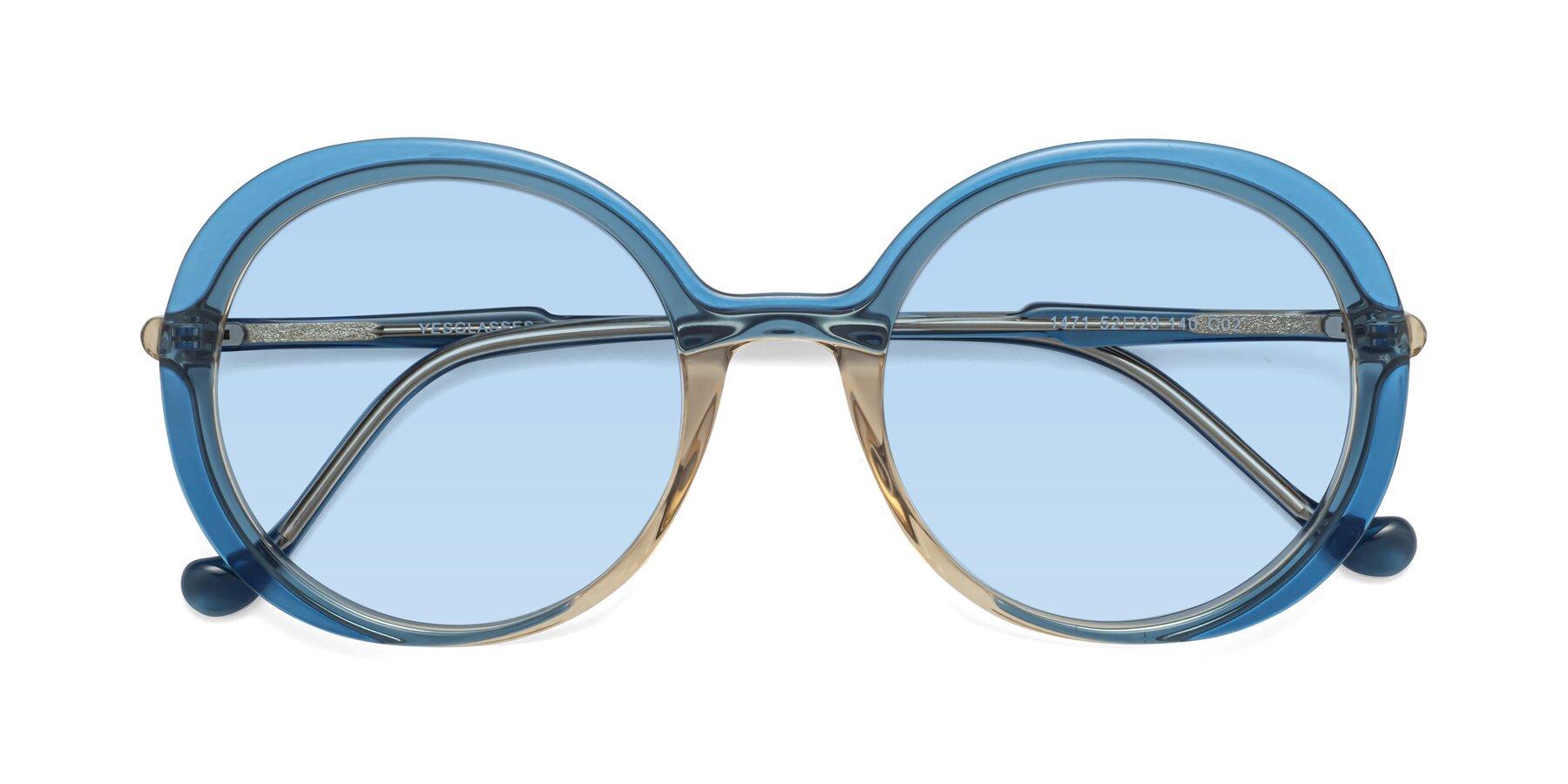 Folded Front of 1471 in Blue with Light Blue Tinted Lenses