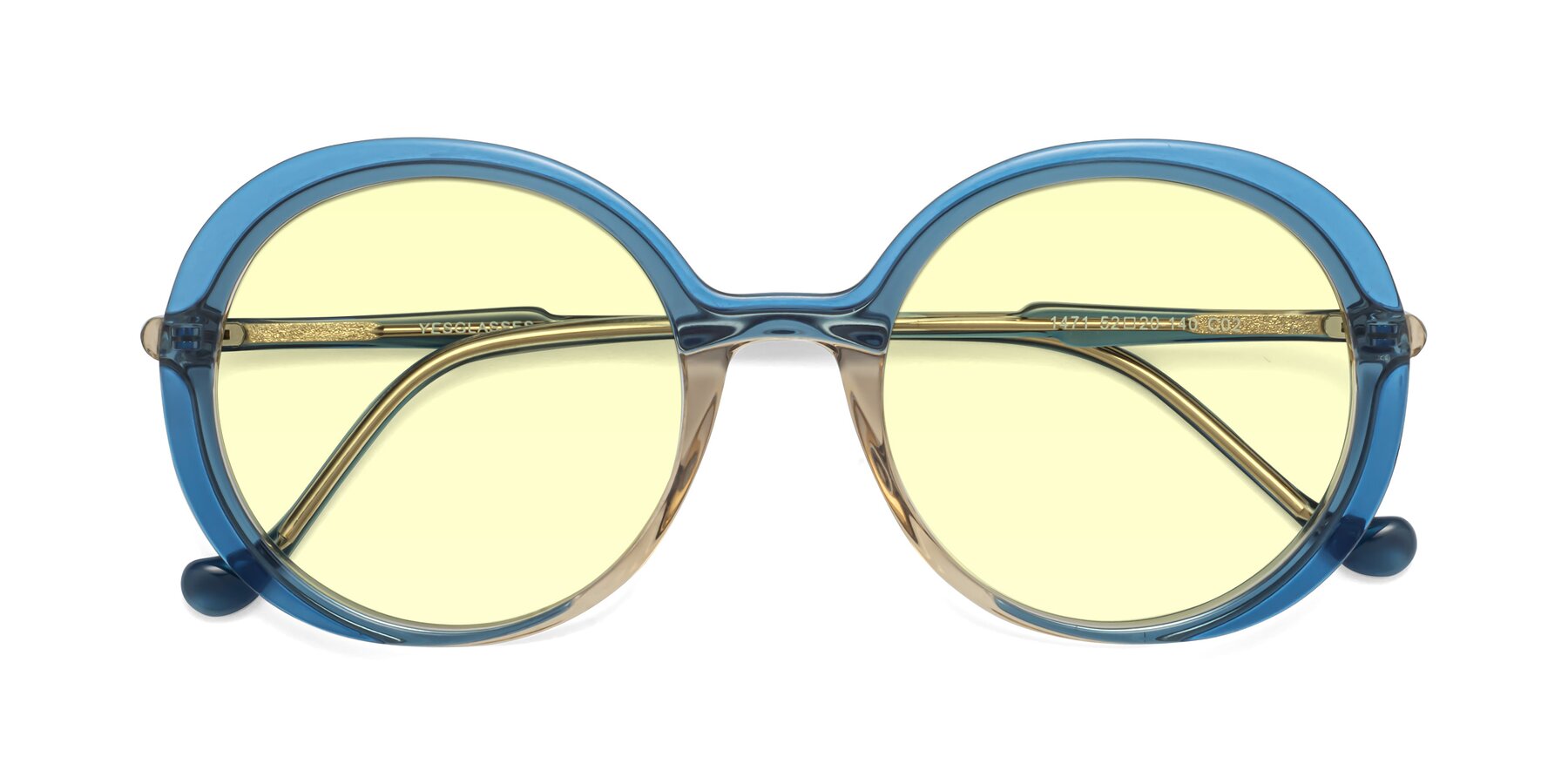 Folded Front of 1471 in Blue with Light Yellow Tinted Lenses