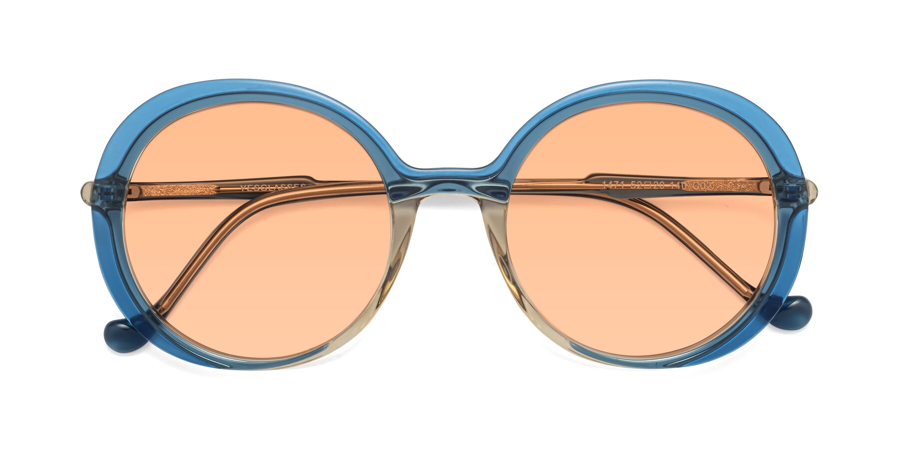 Folded Front of 1471 in Blue with Light Orange Tinted Lenses
