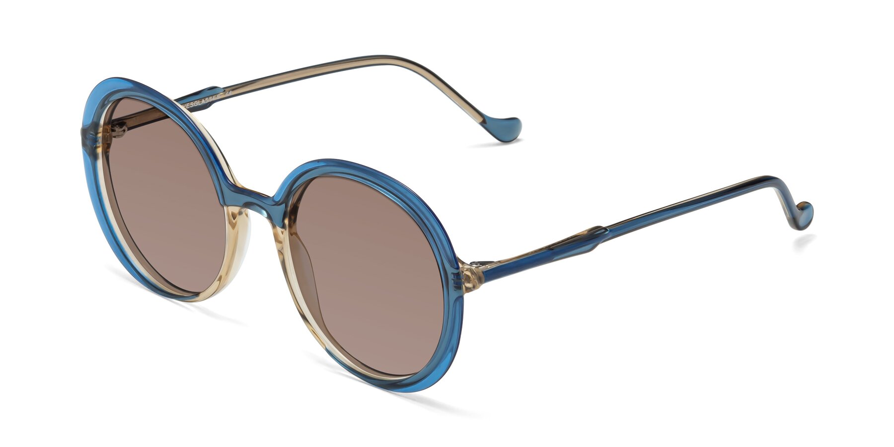 Angle of 1471 in Blue with Medium Brown Tinted Lenses