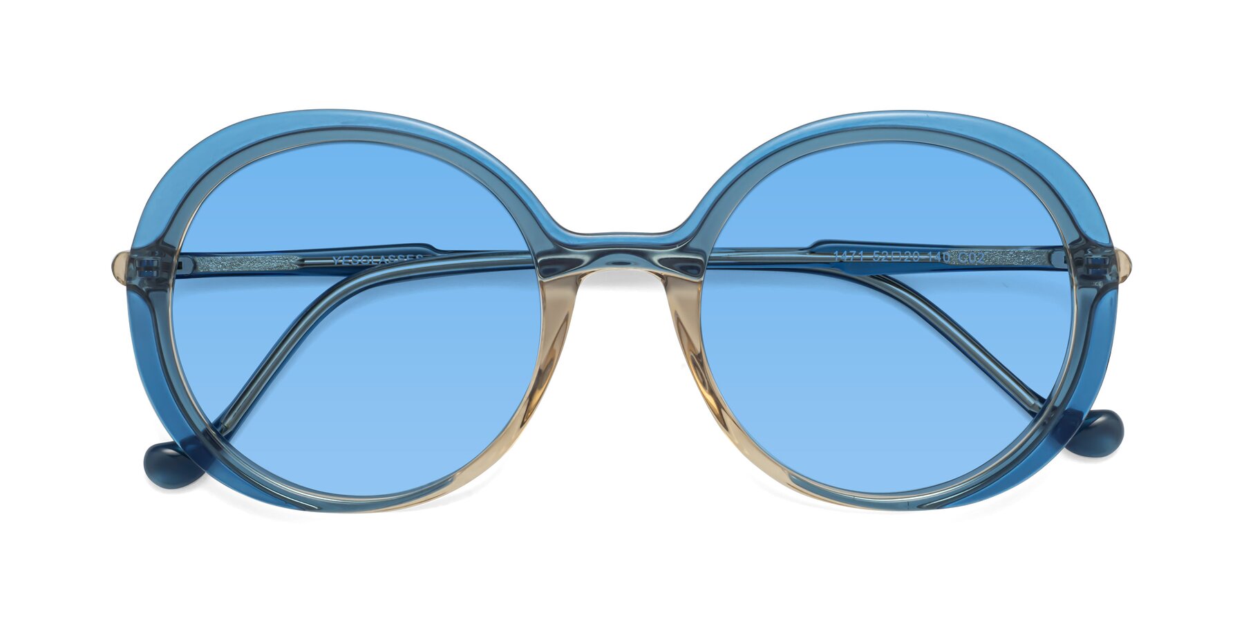 Folded Front of 1471 in Blue with Medium Blue Tinted Lenses