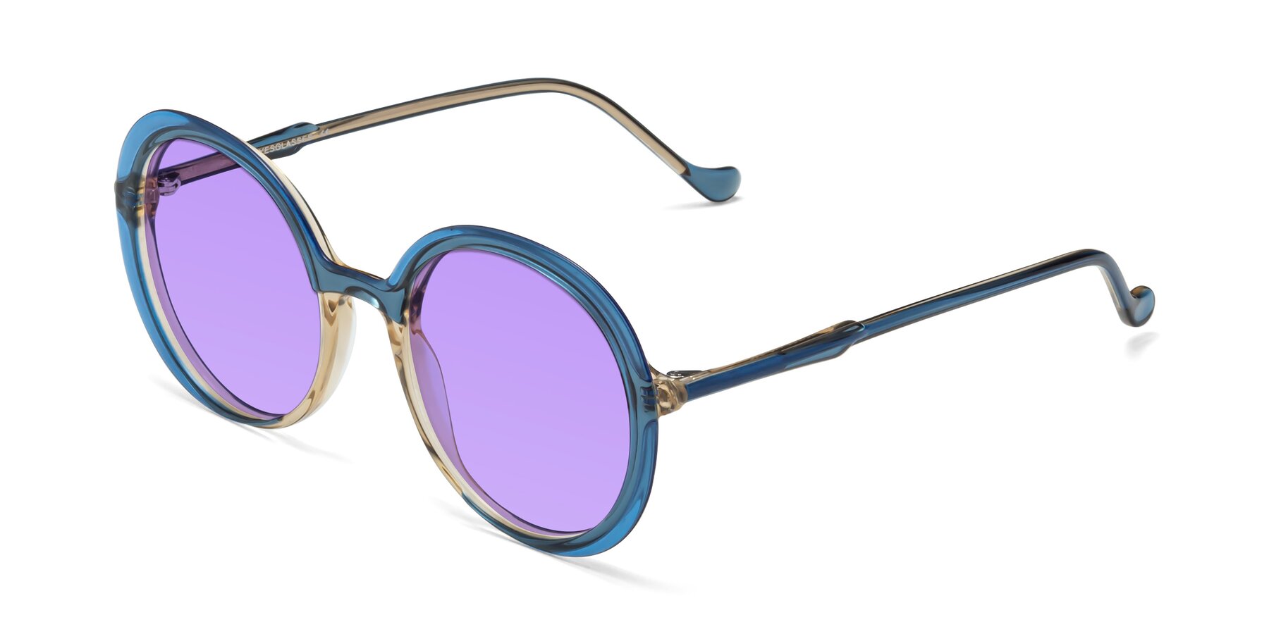 Angle of 1471 in Blue with Medium Purple Tinted Lenses