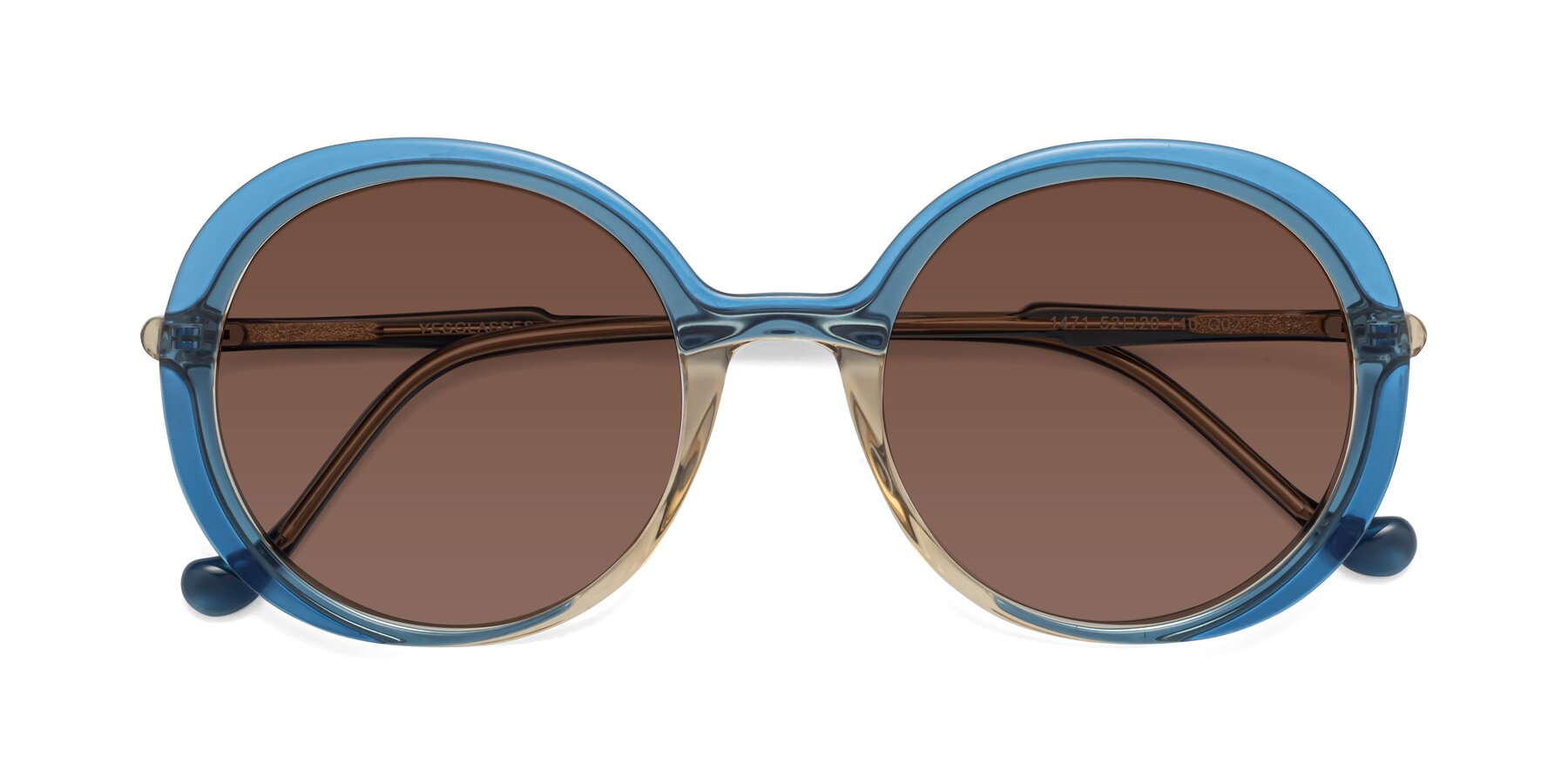 Folded Front of 1471 in Blue with Brown Tinted Lenses